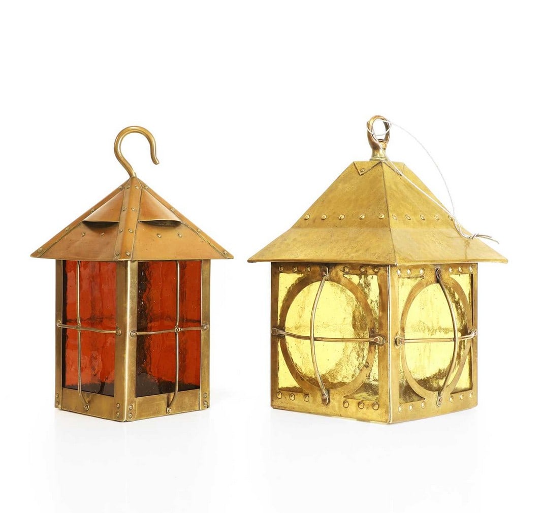 Two Arts and Crafts lanterns, late 19th century, (1 of 2)