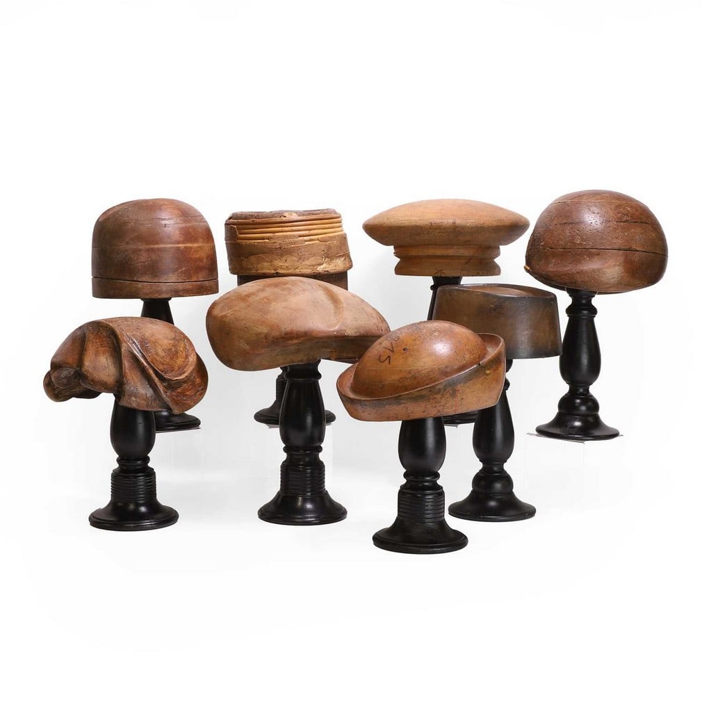 A group of eight milliner's hat blocks, early 20th century, (1 of 3)