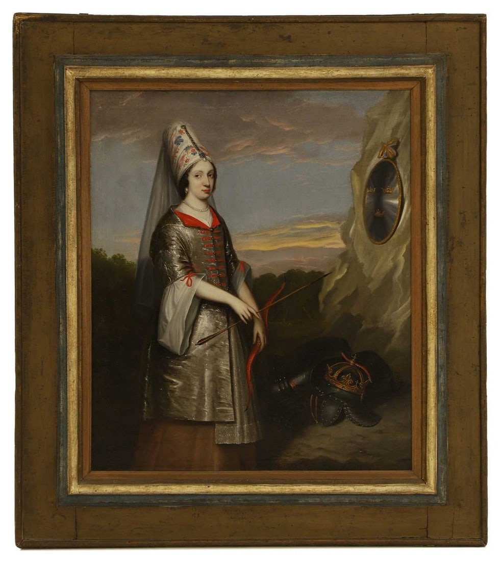 North European School, 17th century Portrait of Queen Christina of Sweden, three-quarter-length, in (1 of 2)