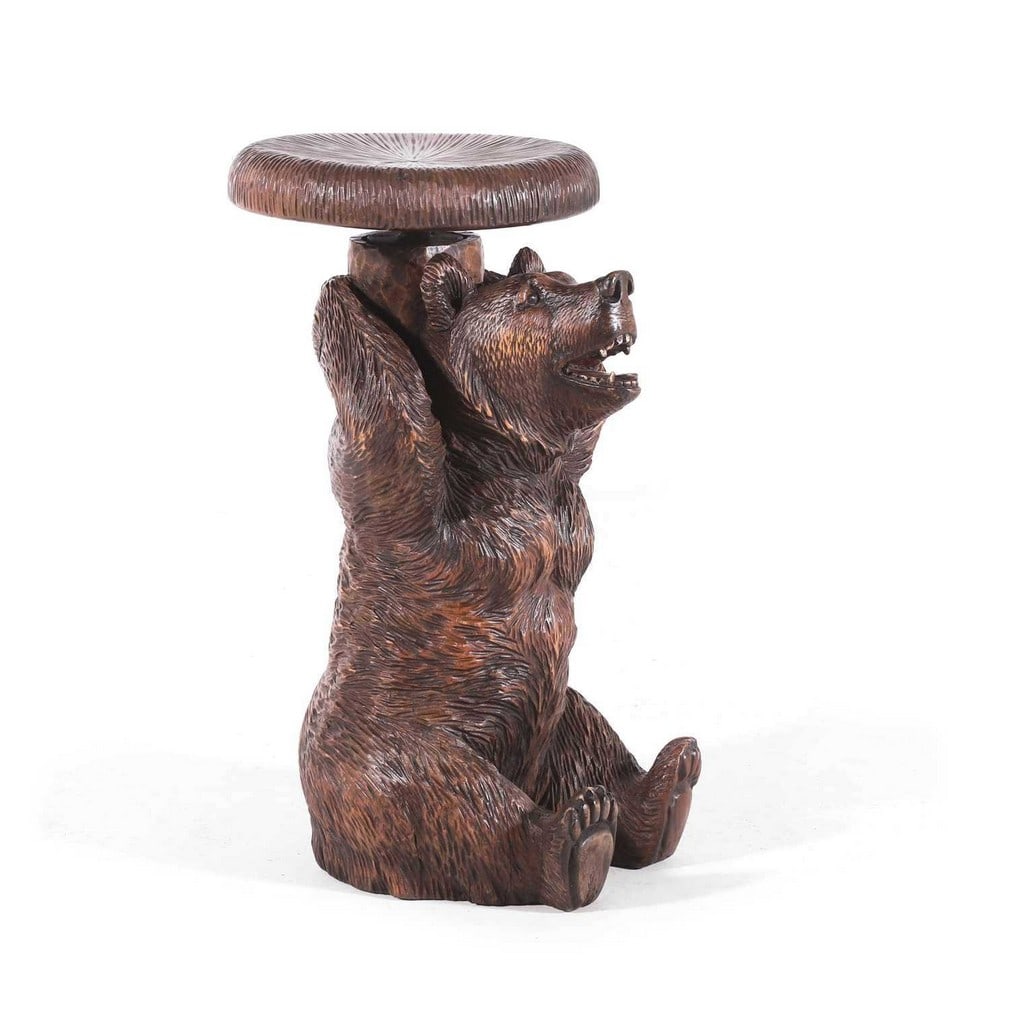 A carved linden wood Black Forest piano stool, 19th century, Swiss, (1 of 3)