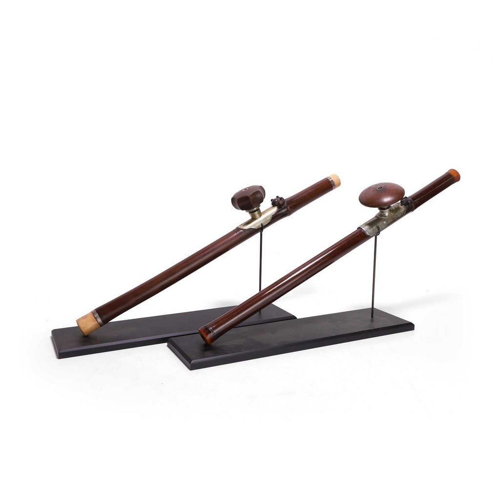 Two opium pipes, late 19th/early 20th century, Chinese, (1 of 3)