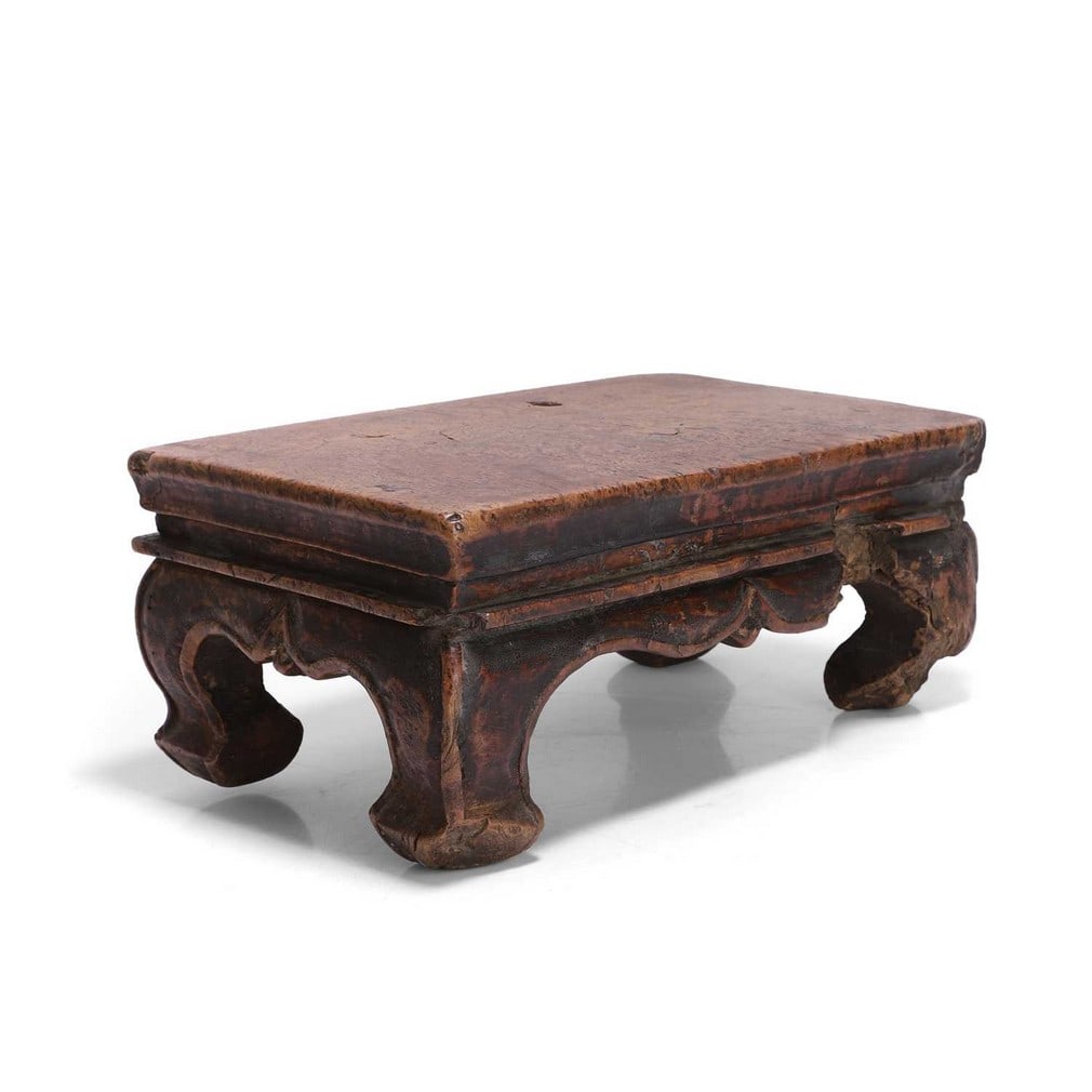 A burrwood stand, 19th century, Mongolian, (1 of 3)