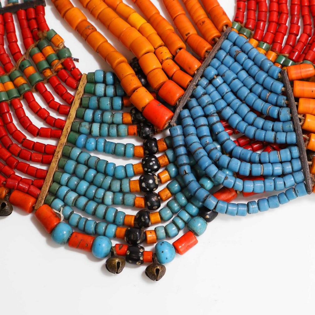Two Naga bead necklaces, 20th century, Northeast India, (1 of 2)