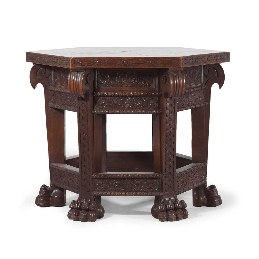 A Renaissance Revival carved oak centre table, second half of the 19th century, (1 of 4)