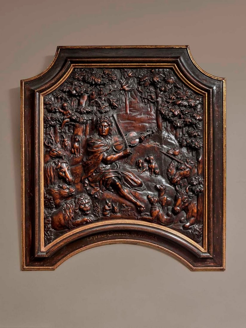 A carved limewood panel, late 17th century, Northern European, (1 of 8)