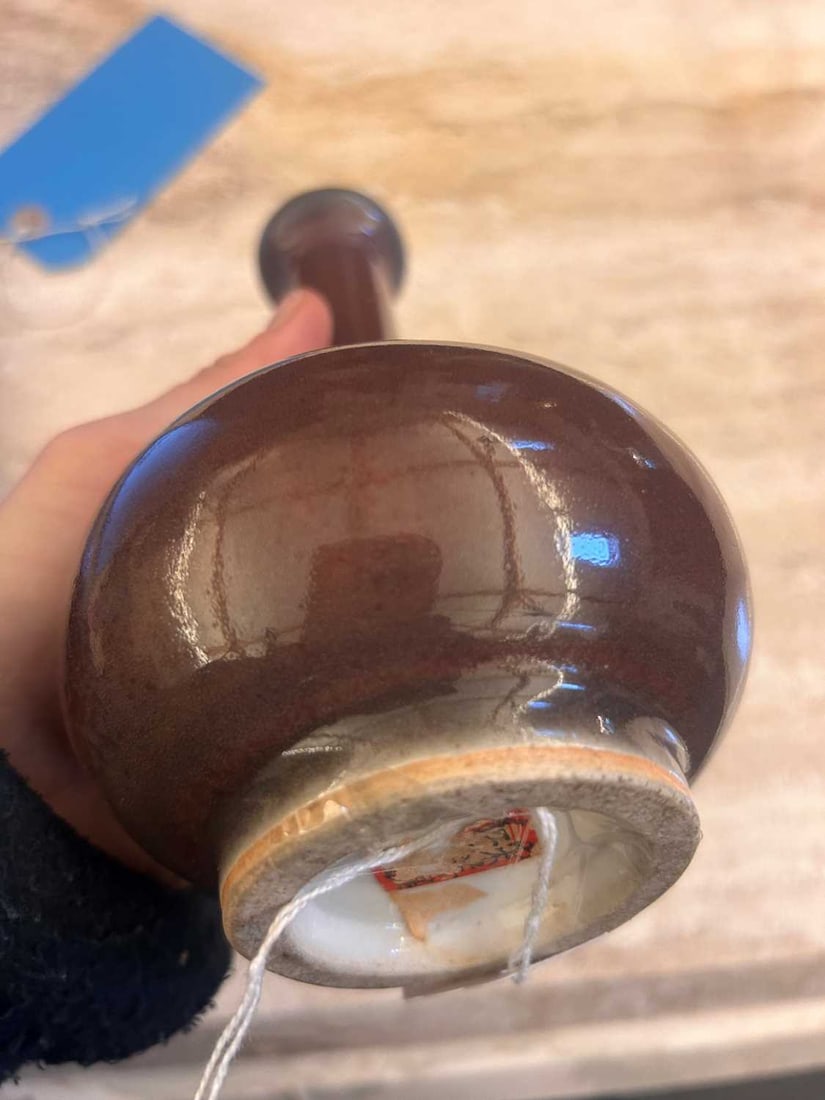 A Chinese copper red-glazed vase, 20th century - 5