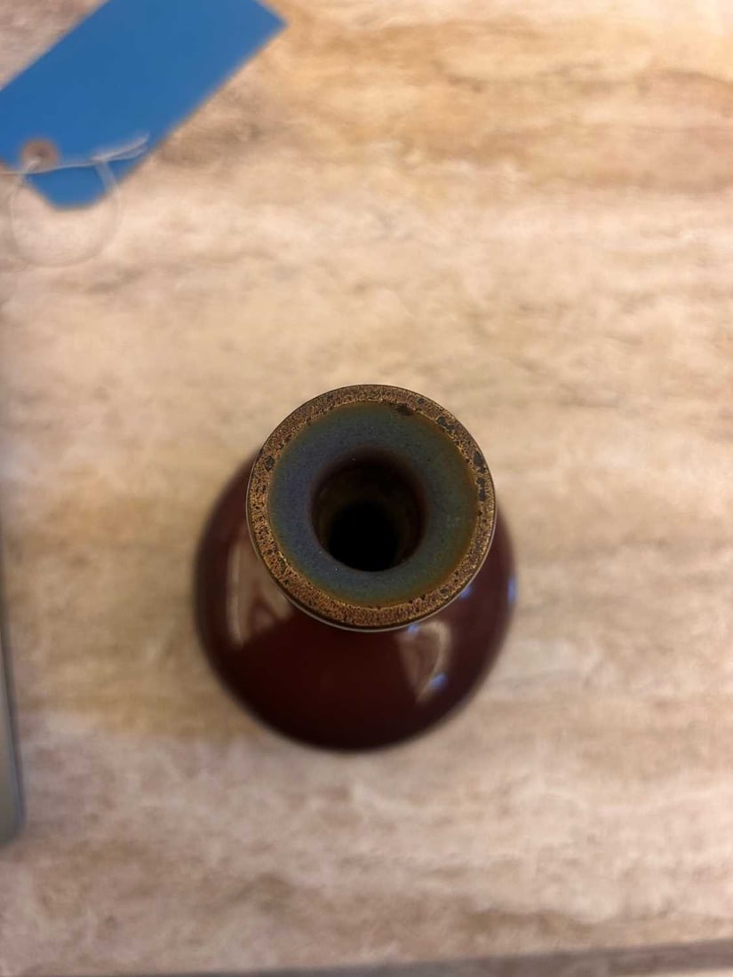 A Chinese copper red-glazed vase, 20th century - 7