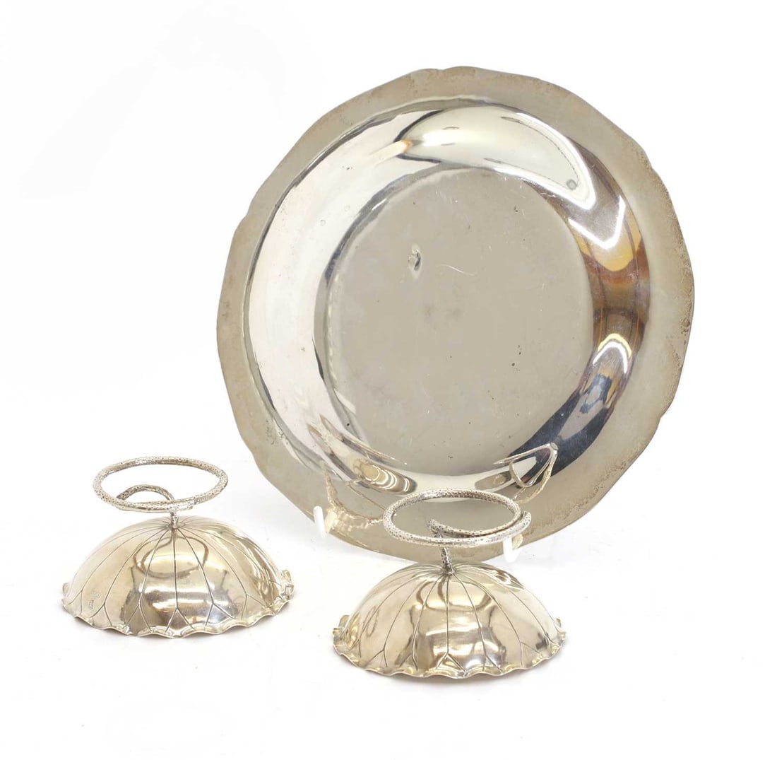 An Indian silver dish, - 2