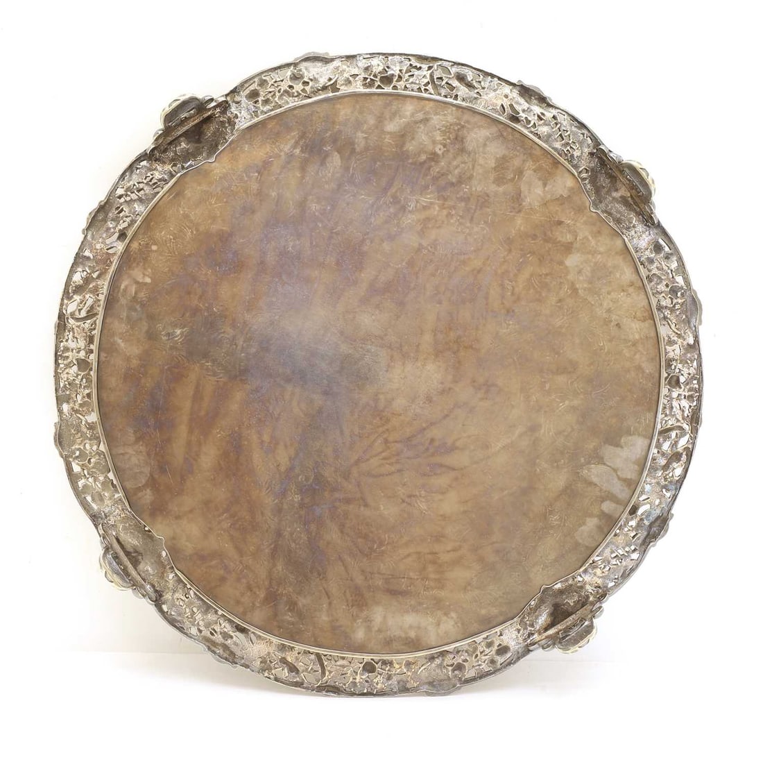 A silver-plated salver, Victorian, - 2