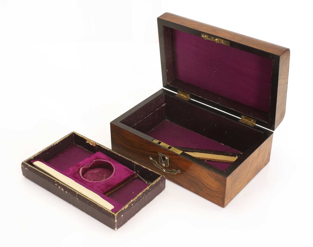 A large mahogany writing slope, Late 19th century and later - 2