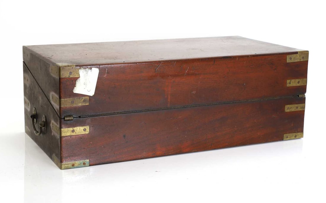 A large mahogany writing slope, Late 19th century and later - 4