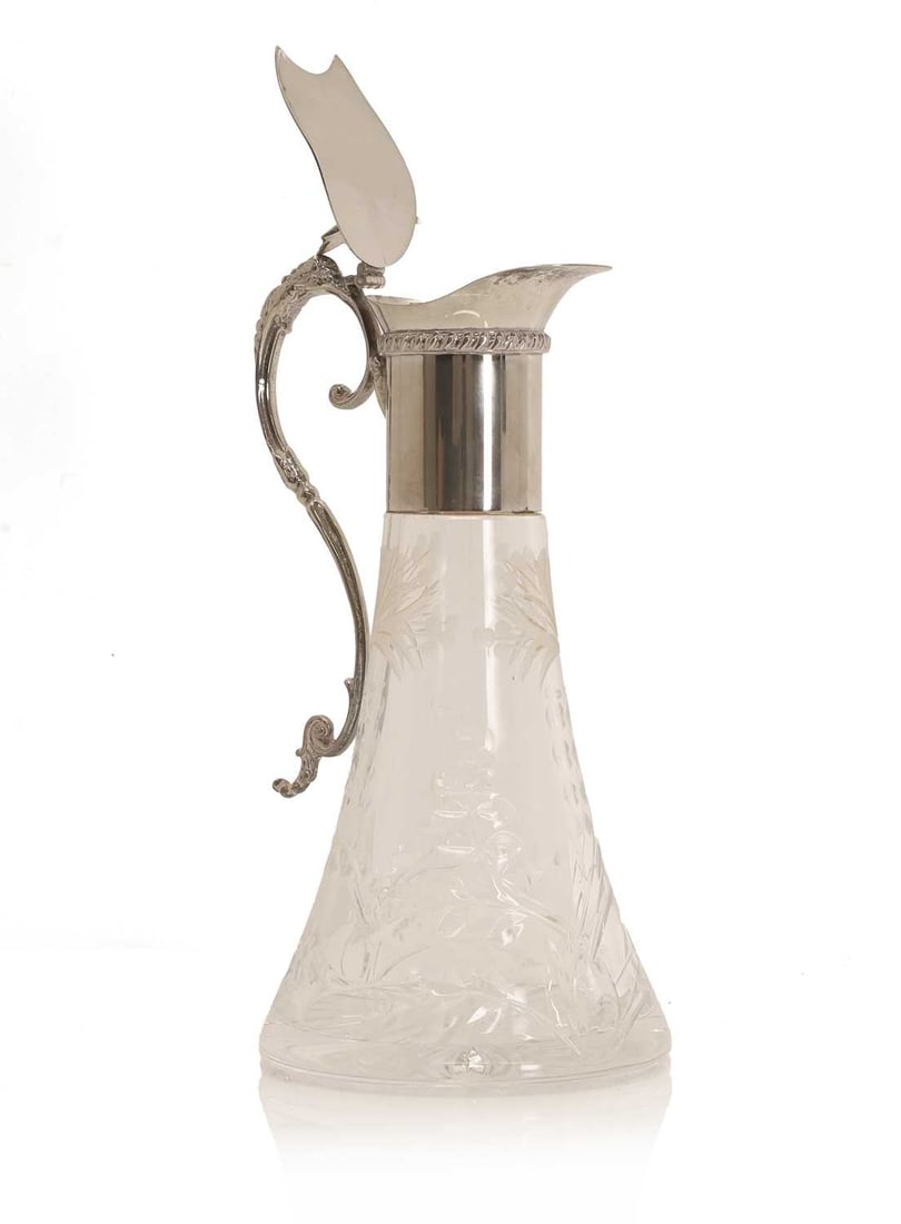 A silver-plated claret jug 20th century, - 2