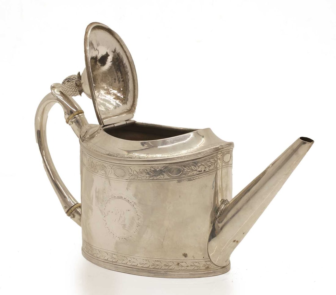 A George silver teapot, - 3