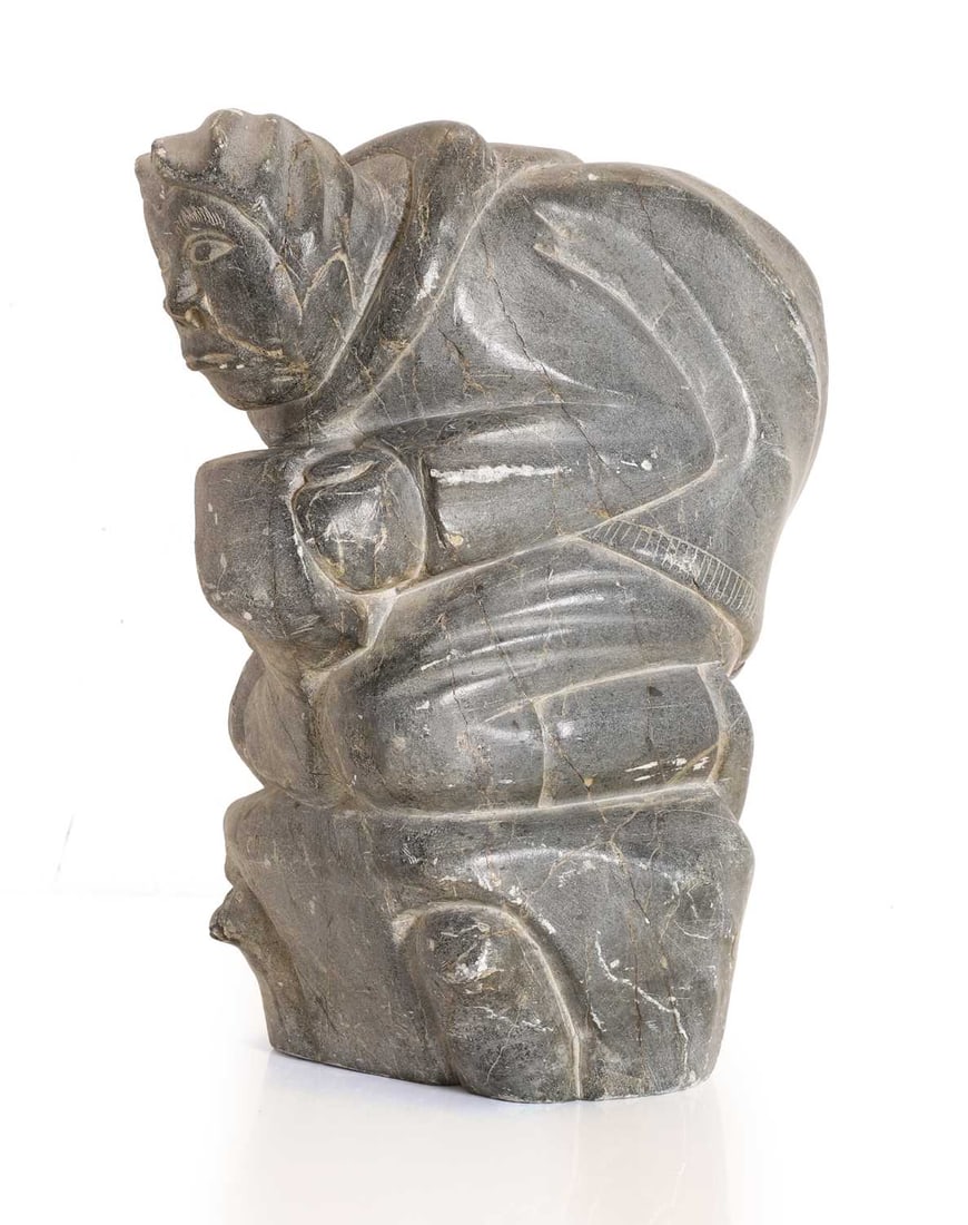 An Inuit carved serpentine figure, First half 20th century, Canadian - 3