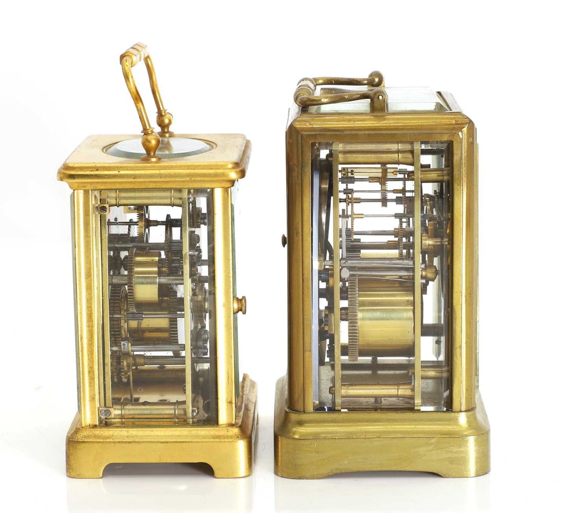 A pair of French brass striking carriage clocks 19th / 20th century - 2