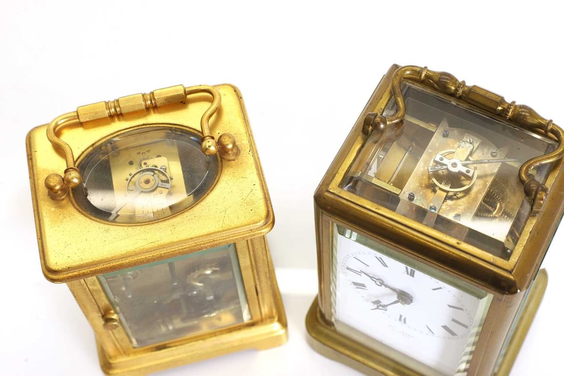 A pair of French brass striking carriage clocks 19th / 20th century - 3