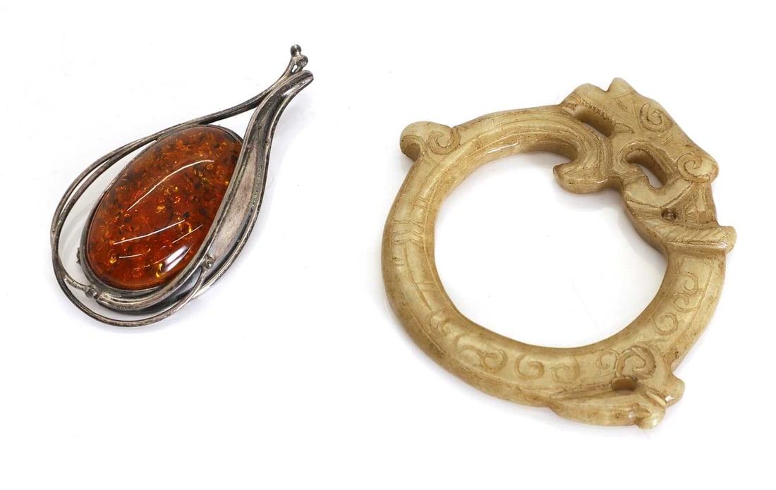 A jade dragon pendant (1 of 2)