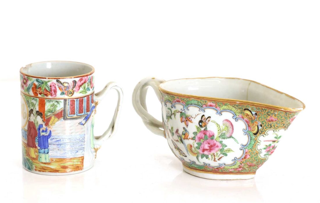 A Cantonese mug and jug, 19th century, - 2