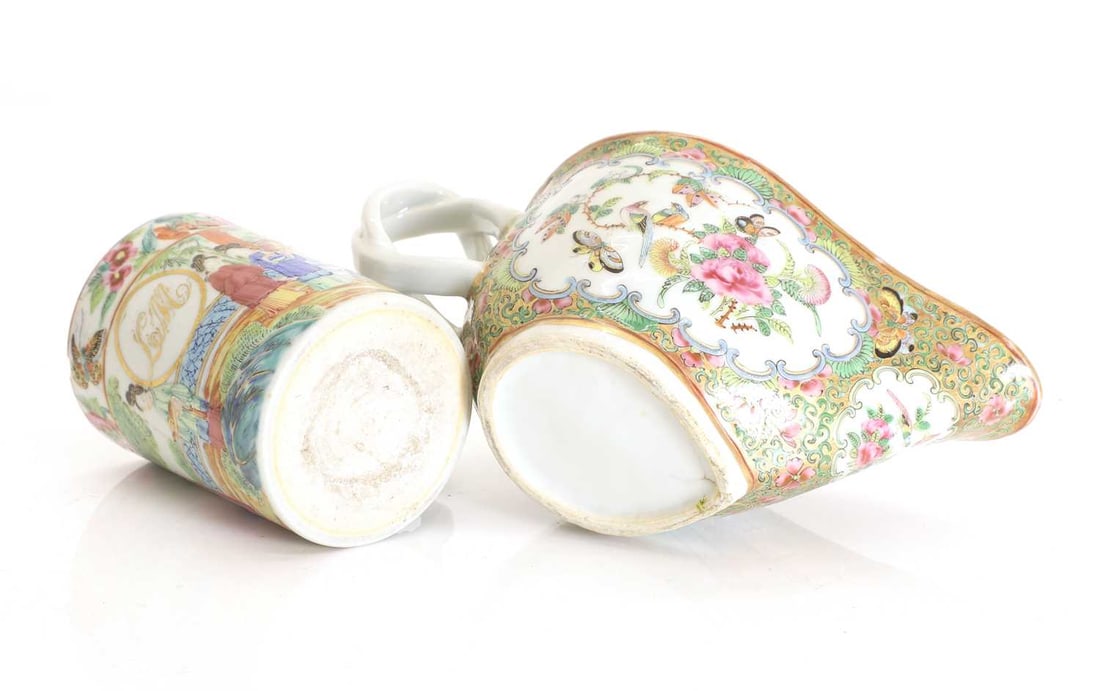 A Cantonese mug and jug, 19th century, - 3