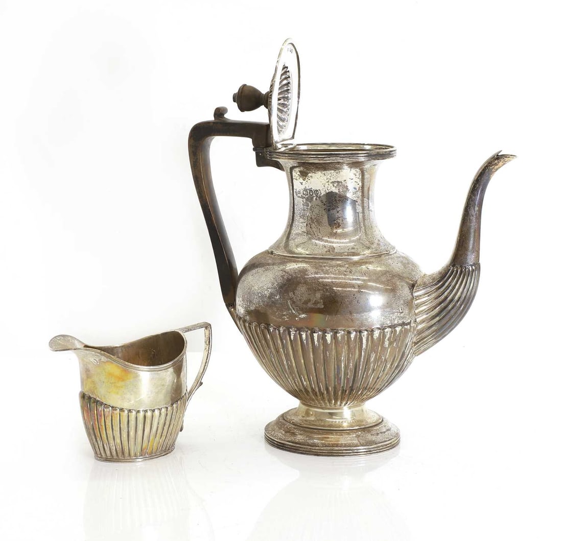A Victorian silver coffee pot, - 2