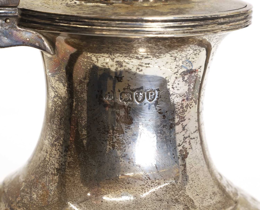 A Victorian silver coffee pot, - 3