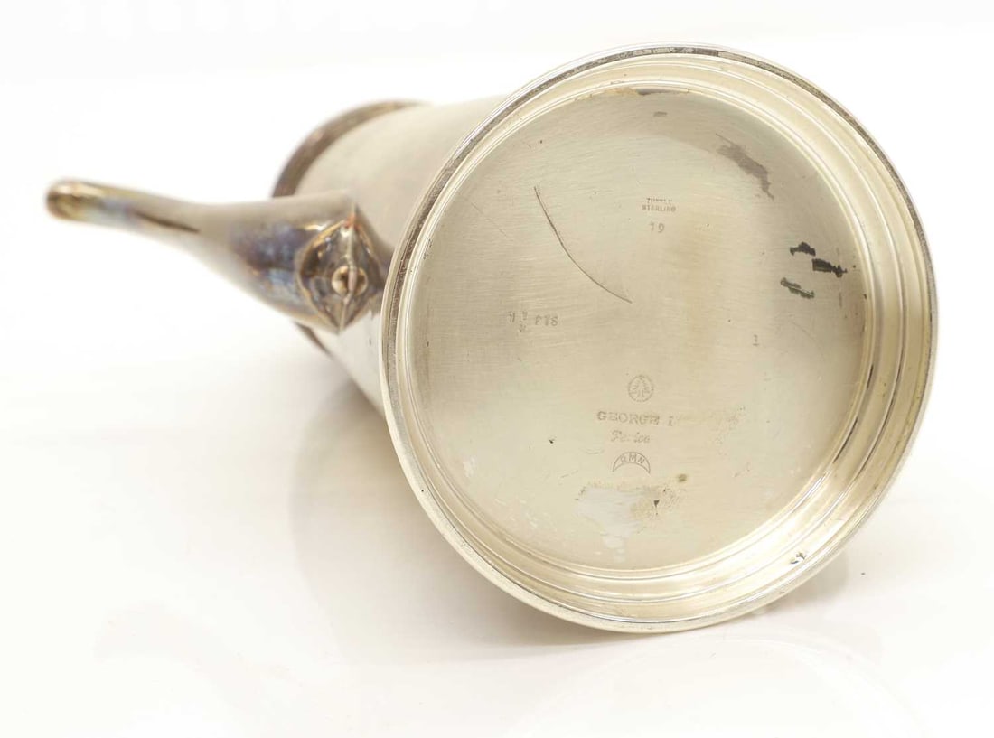 An American sterling silver 'George I Period' style coffee pot, - 3