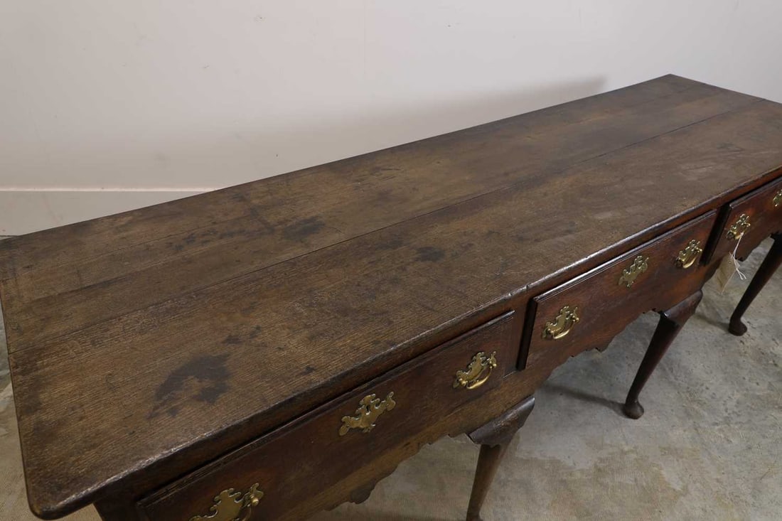 An oak dresser base, 18th century and later, - 2