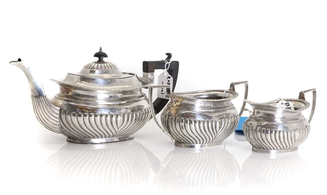 A three piece silver tea service (1 of 1)