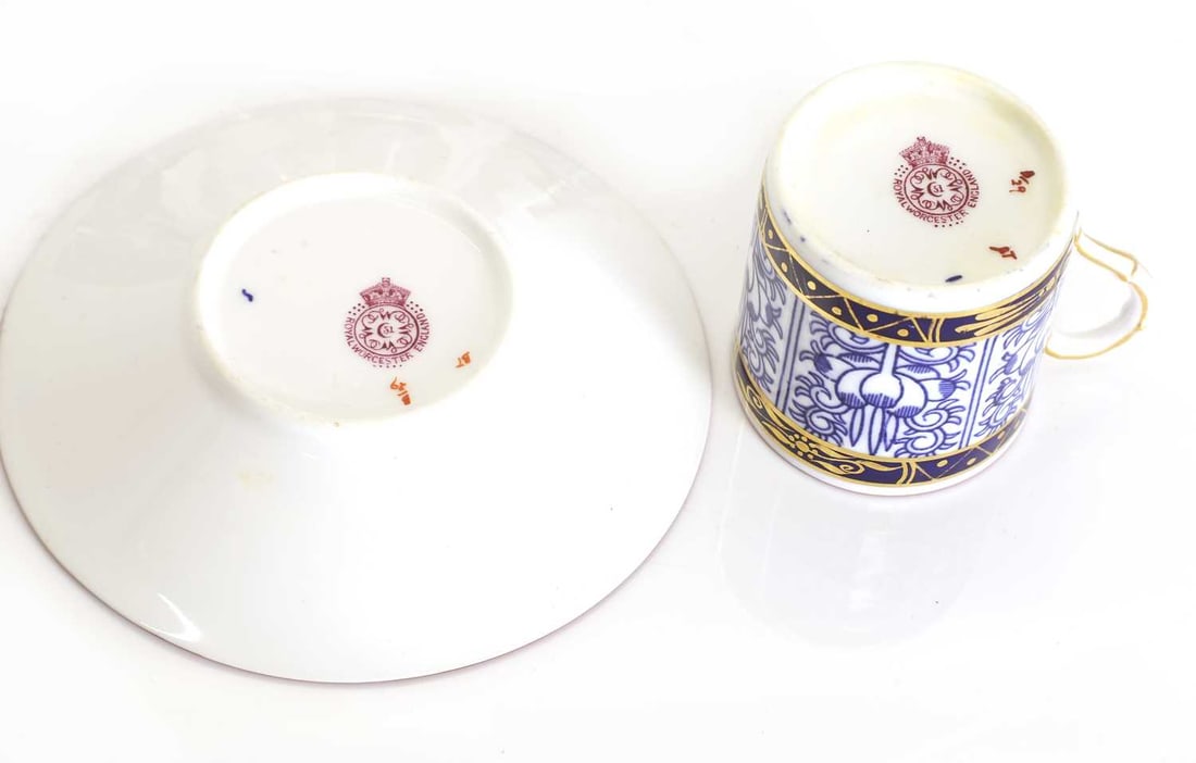 A Royal Worcester coffee service, 19th century - 2