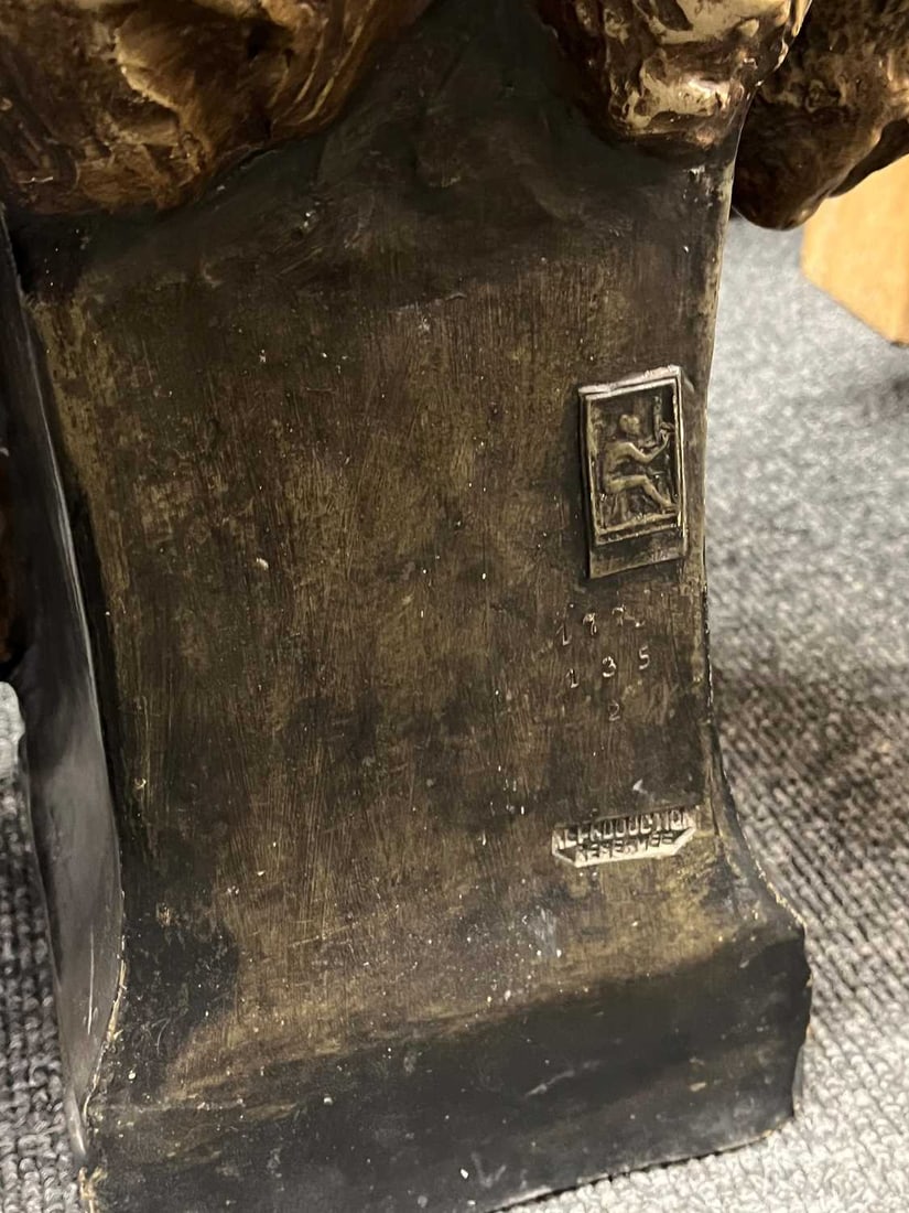 Albert-Ernest Carrier-Belleuse (French, 1824-1887) for Goldscheider A bust of a warrior woman in bea - 14