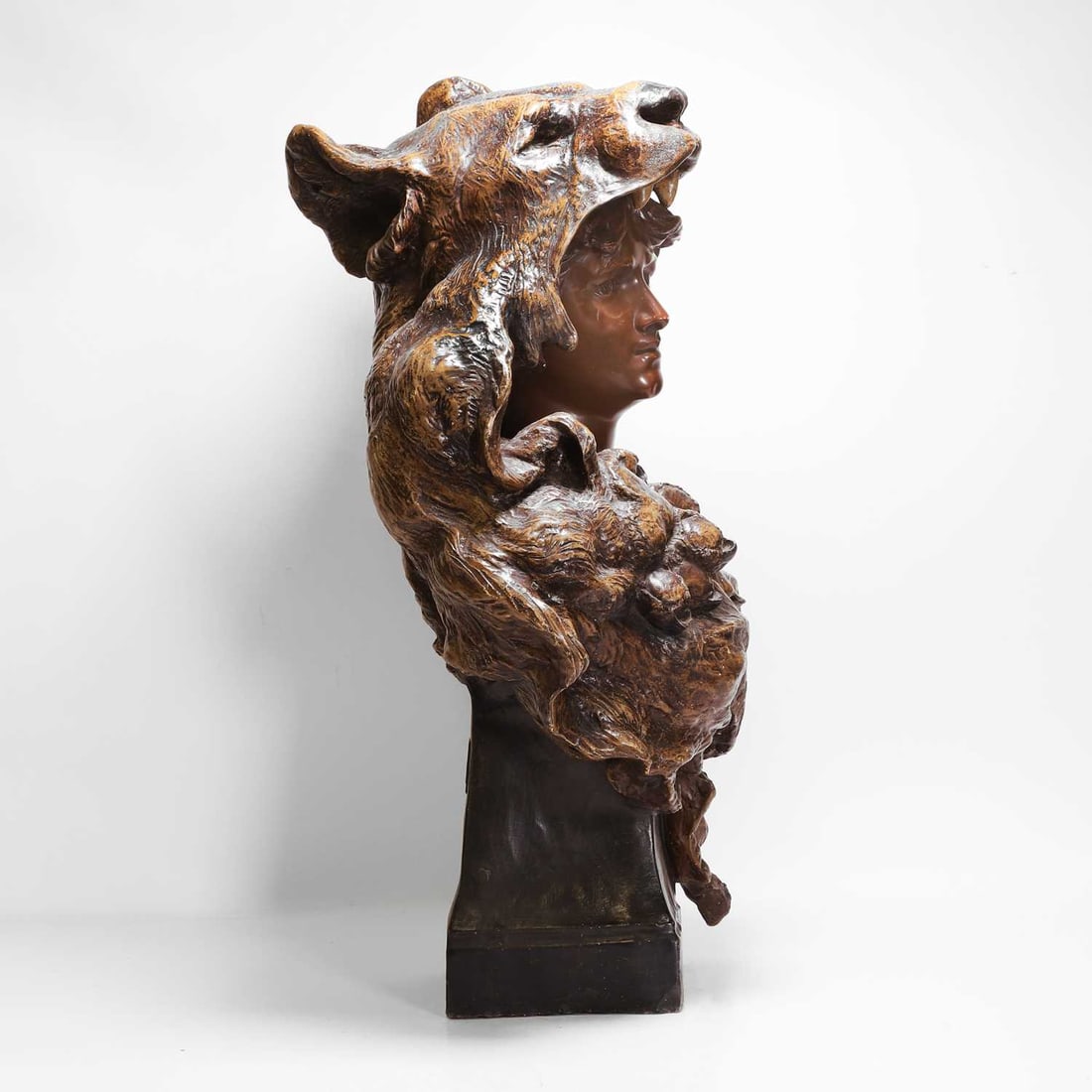 Albert-Ernest Carrier-Belleuse (French, 1824-1887) for Goldscheider A bust of a warrior woman in bea - 3