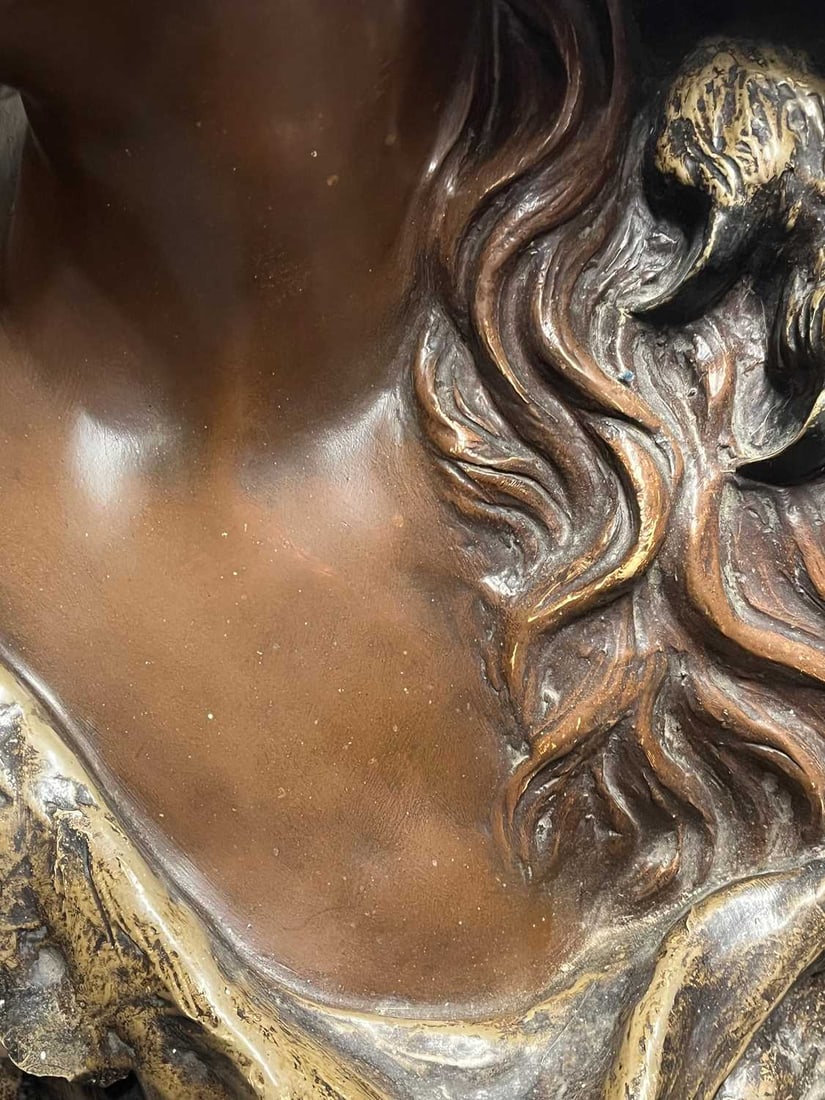 Albert-Ernest Carrier-Belleuse (French, 1824-1887) for Goldscheider A bust of a warrior woman in bea - 6