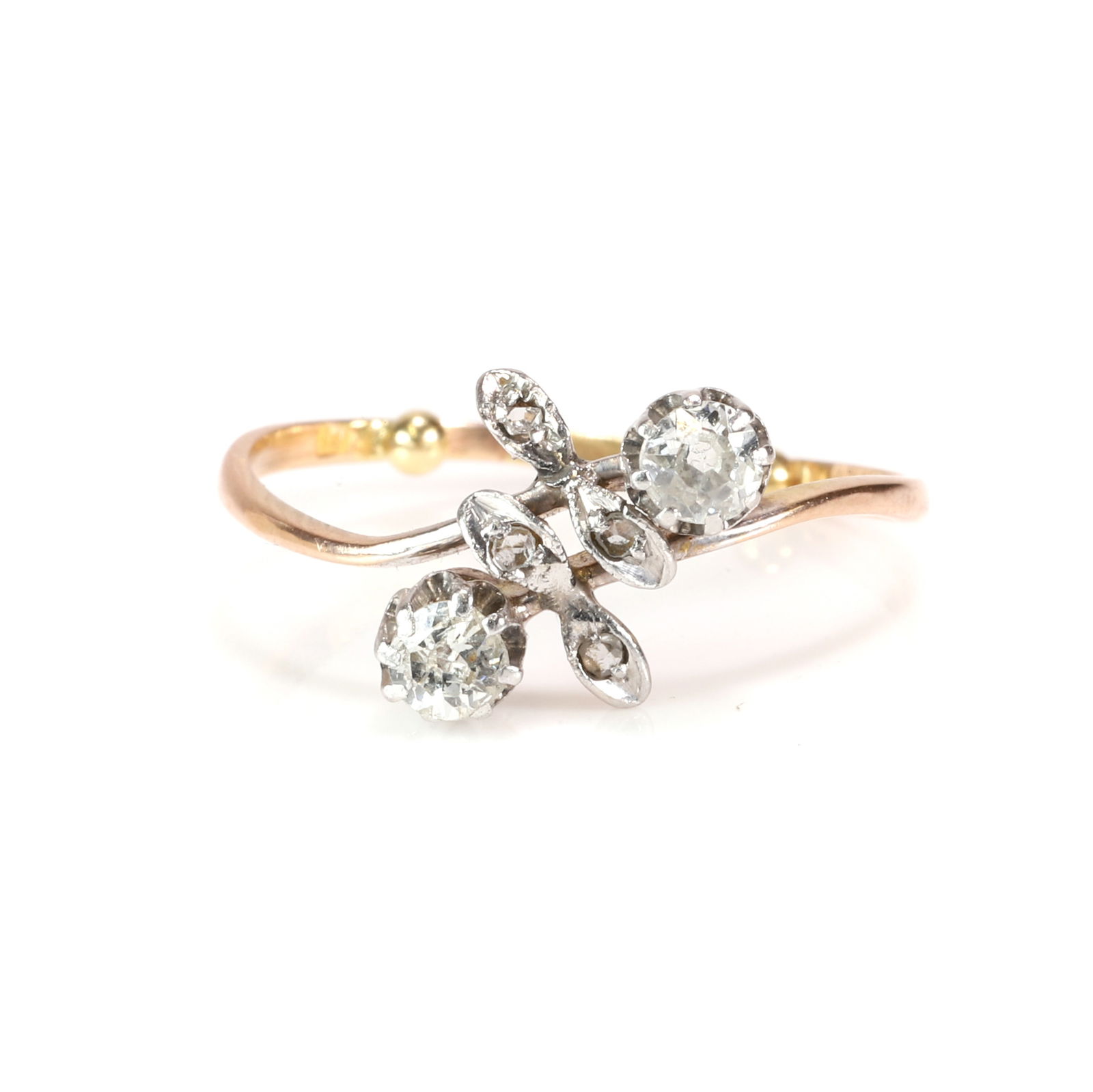 A diamond crossover foliate ring, (1 of 3)