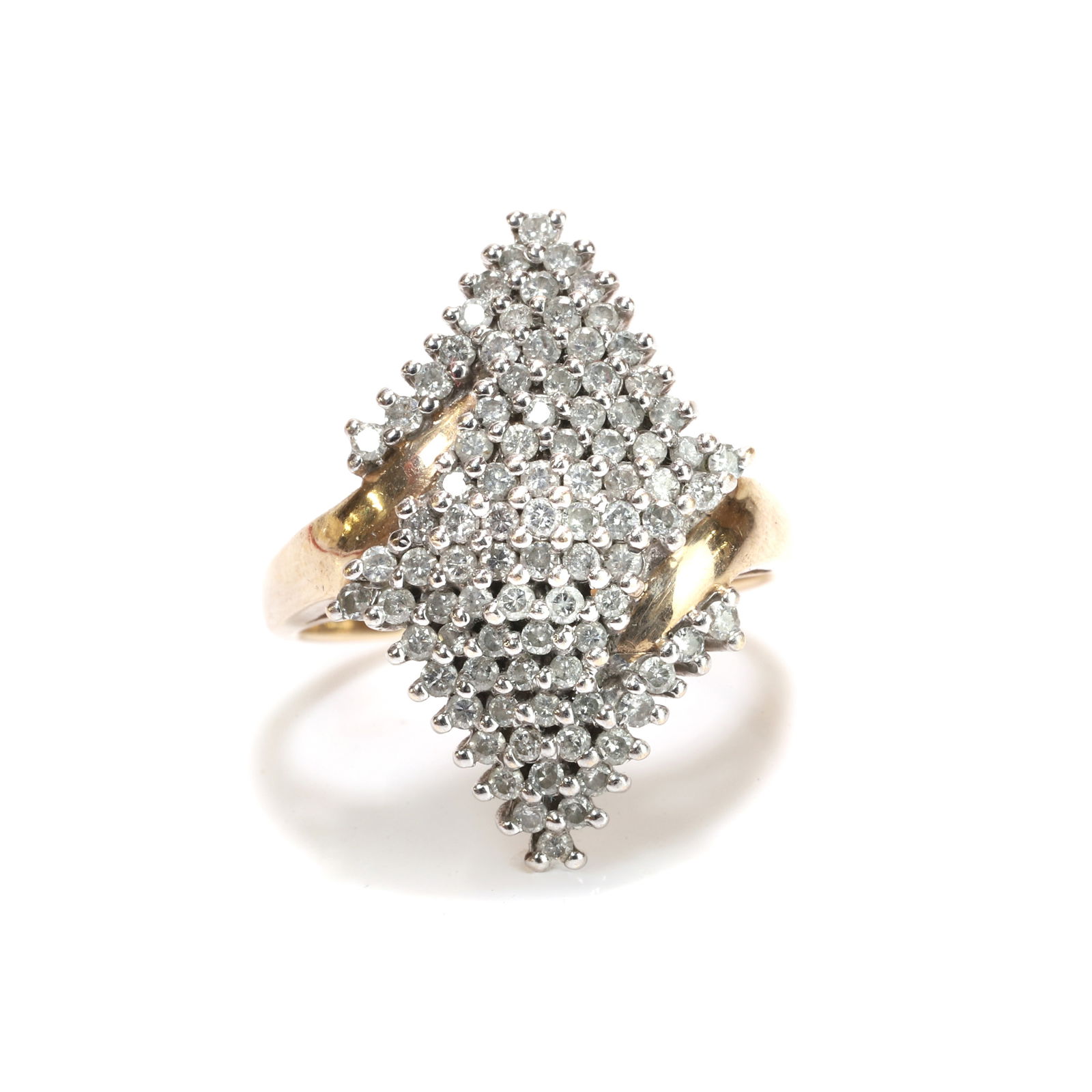 A 9ct gold diamond cluster ring, (1 of 3)