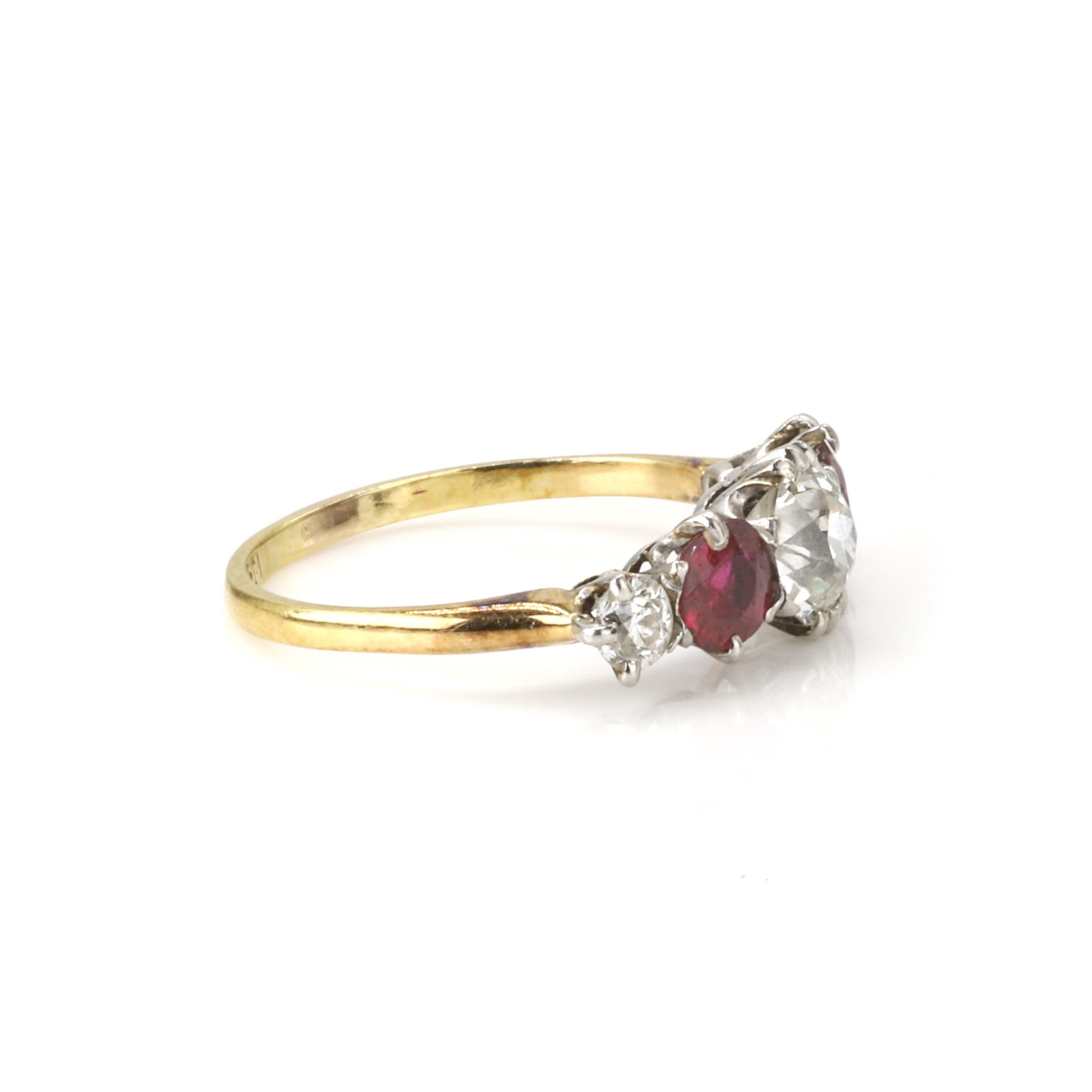 A ruby and diamond five stone ring, - 2