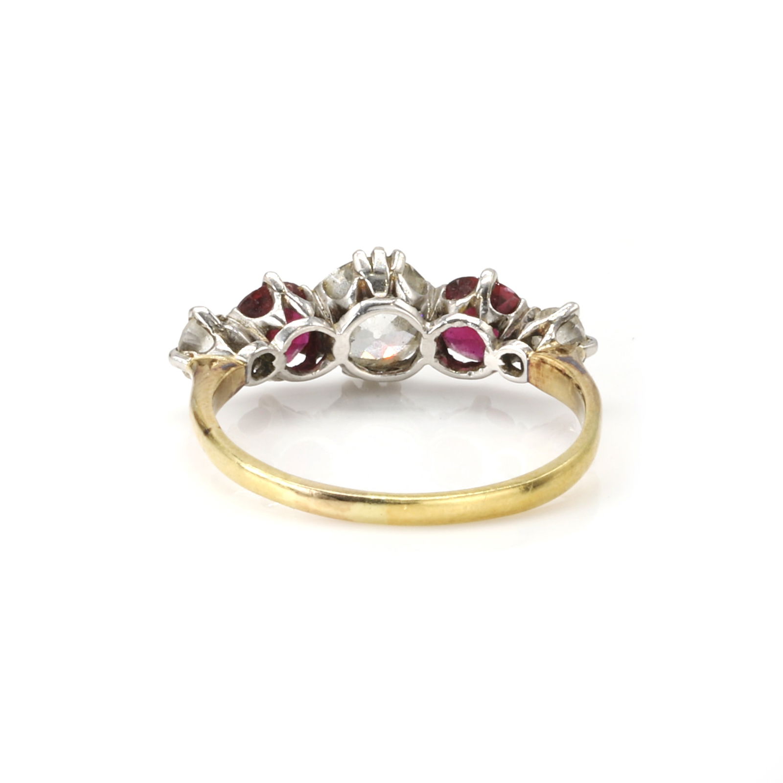 A ruby and diamond five stone ring, - 3