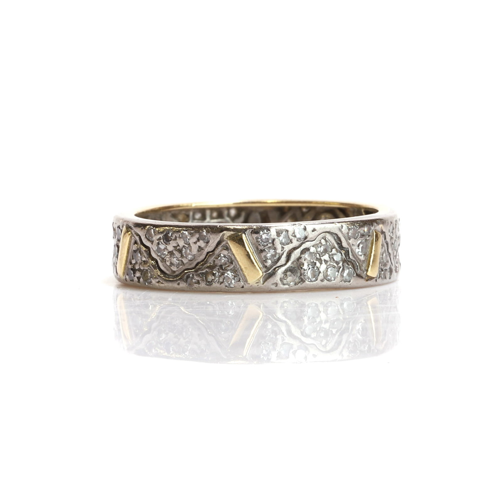 A diamond set band ring, (1 of 2)