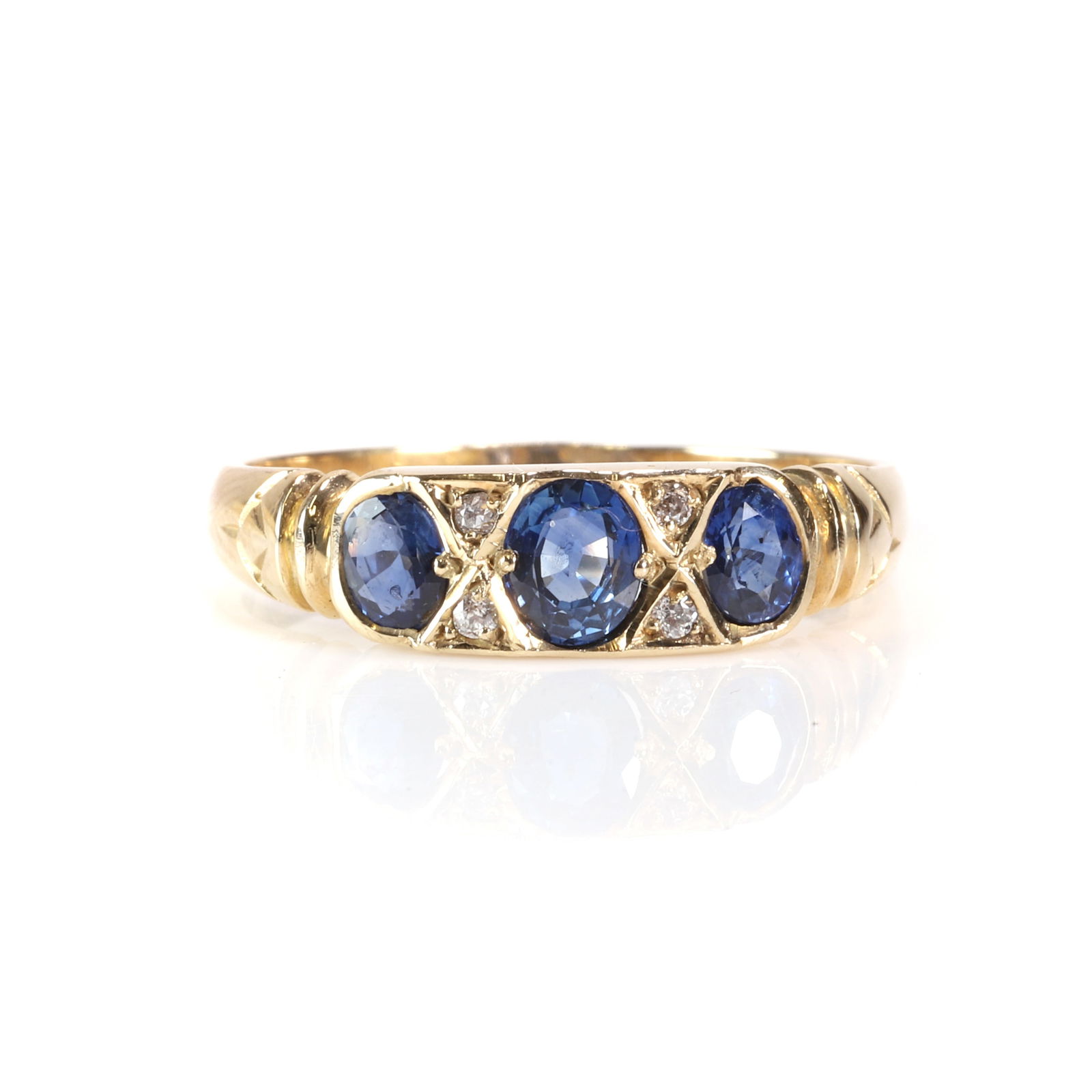A sapphire and diamond ring, (1 of 3)