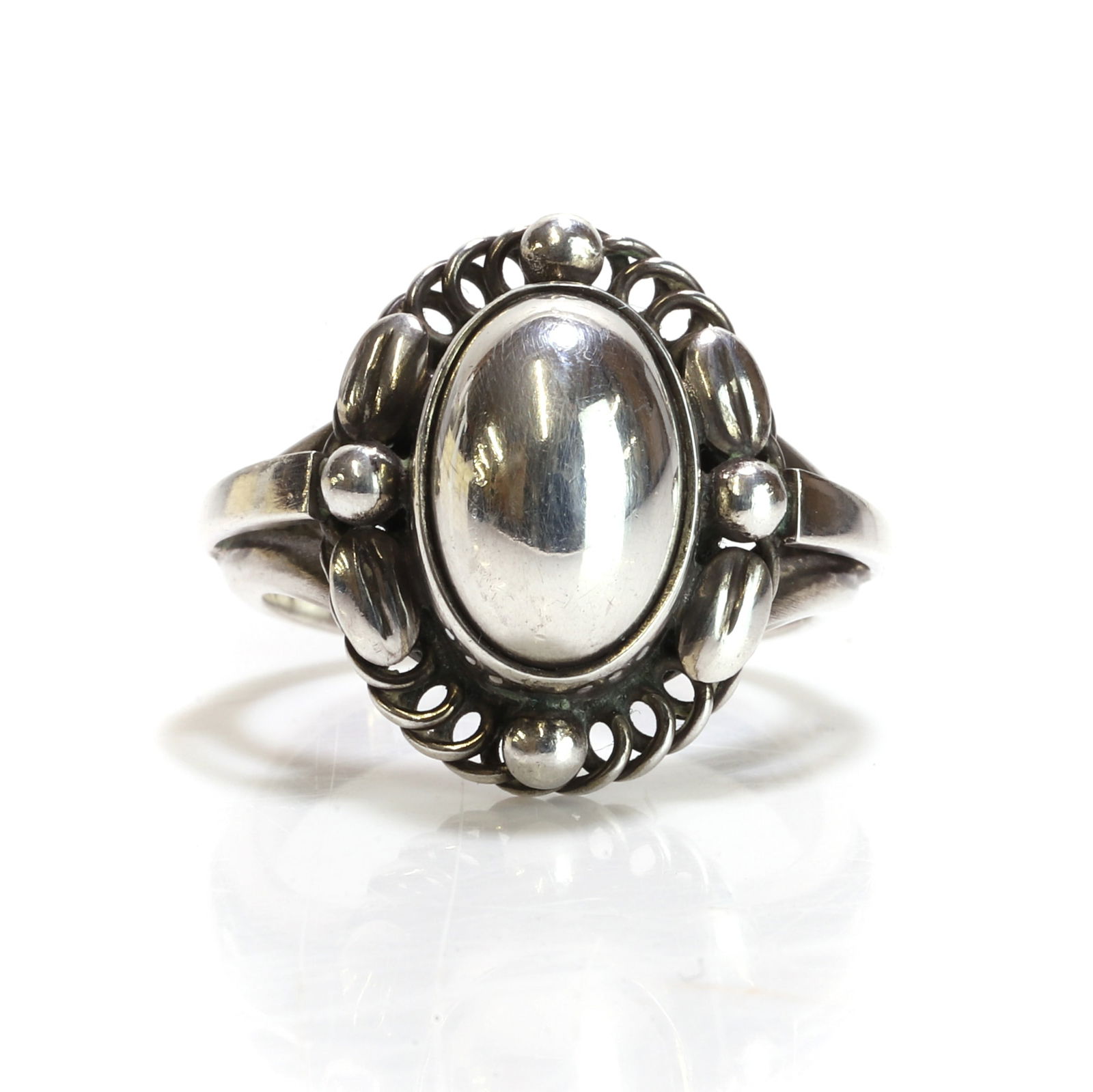 Georg Jensen, a silver Moonlight Blossom ring, (1 of 3)