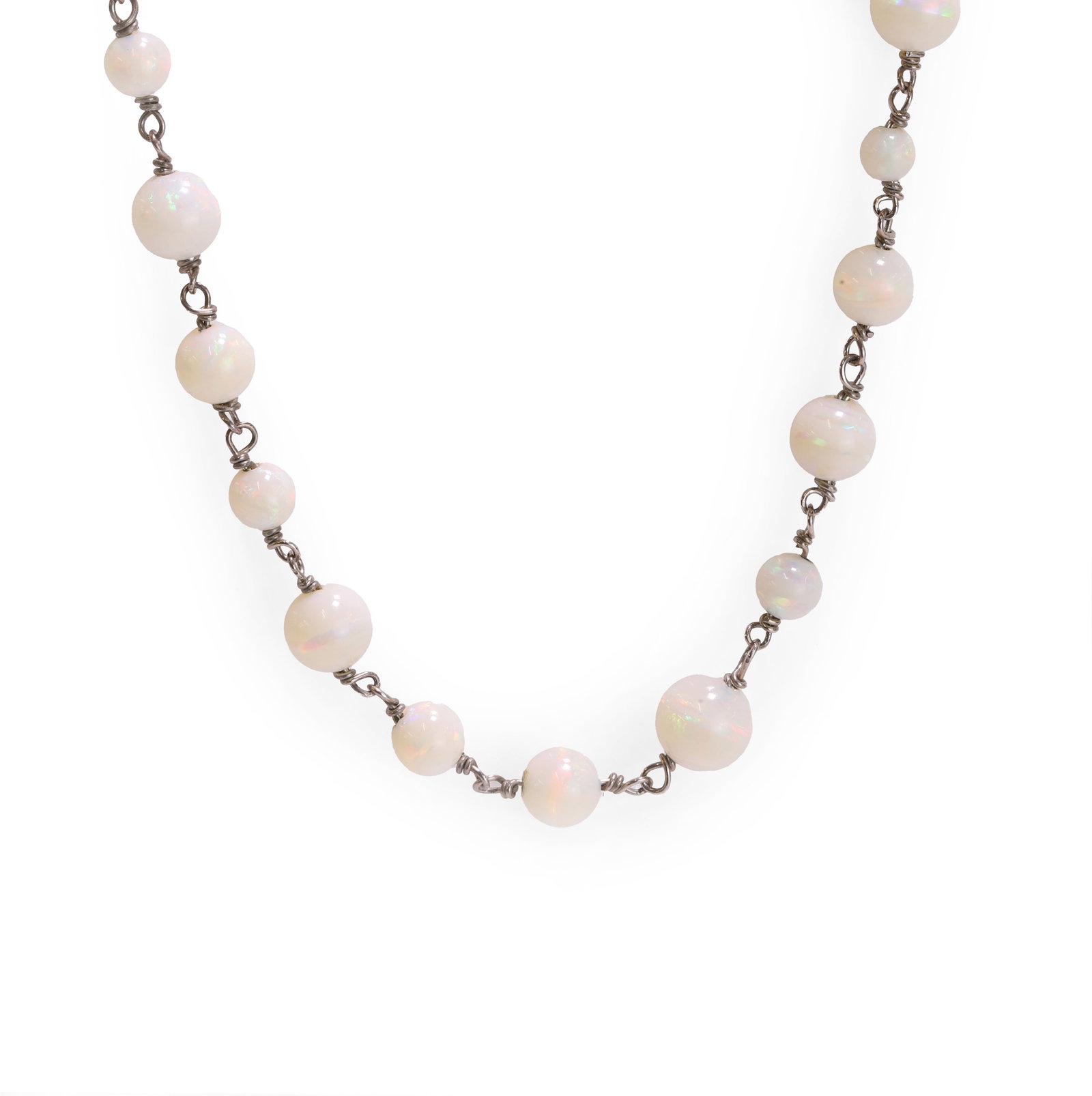 An opal set chain necklace, (1 of 2)