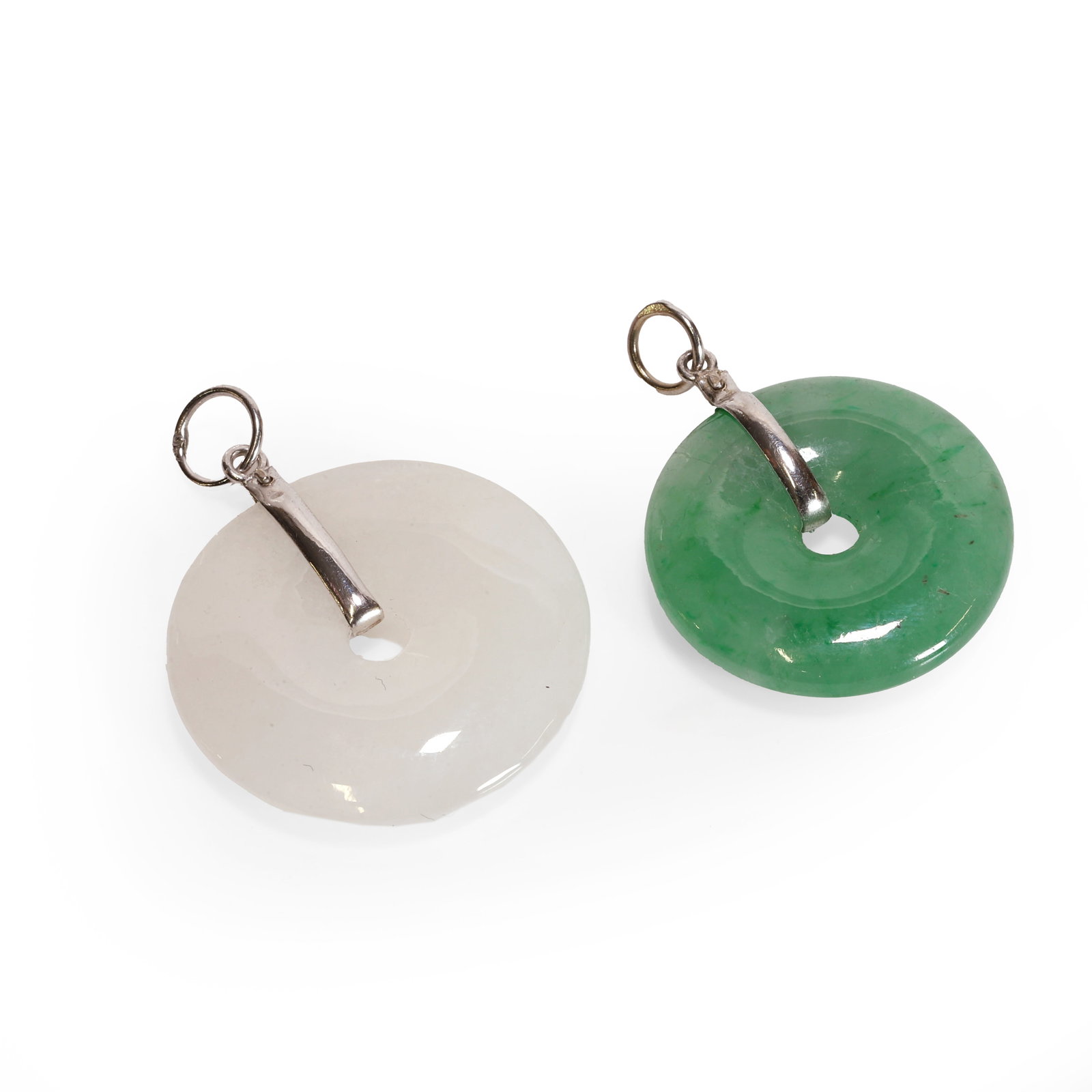 Two jade bi disc pendants, (1 of 2)