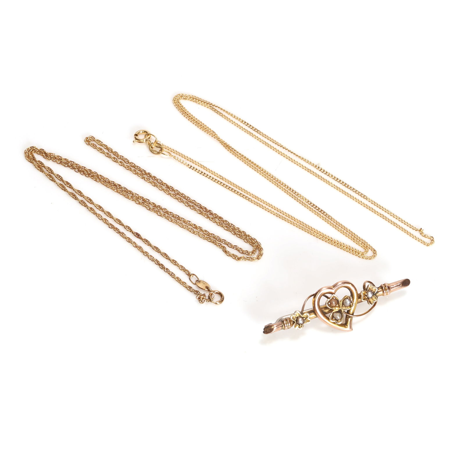 A small group of 9ct gold jewellery, (1 of 2)