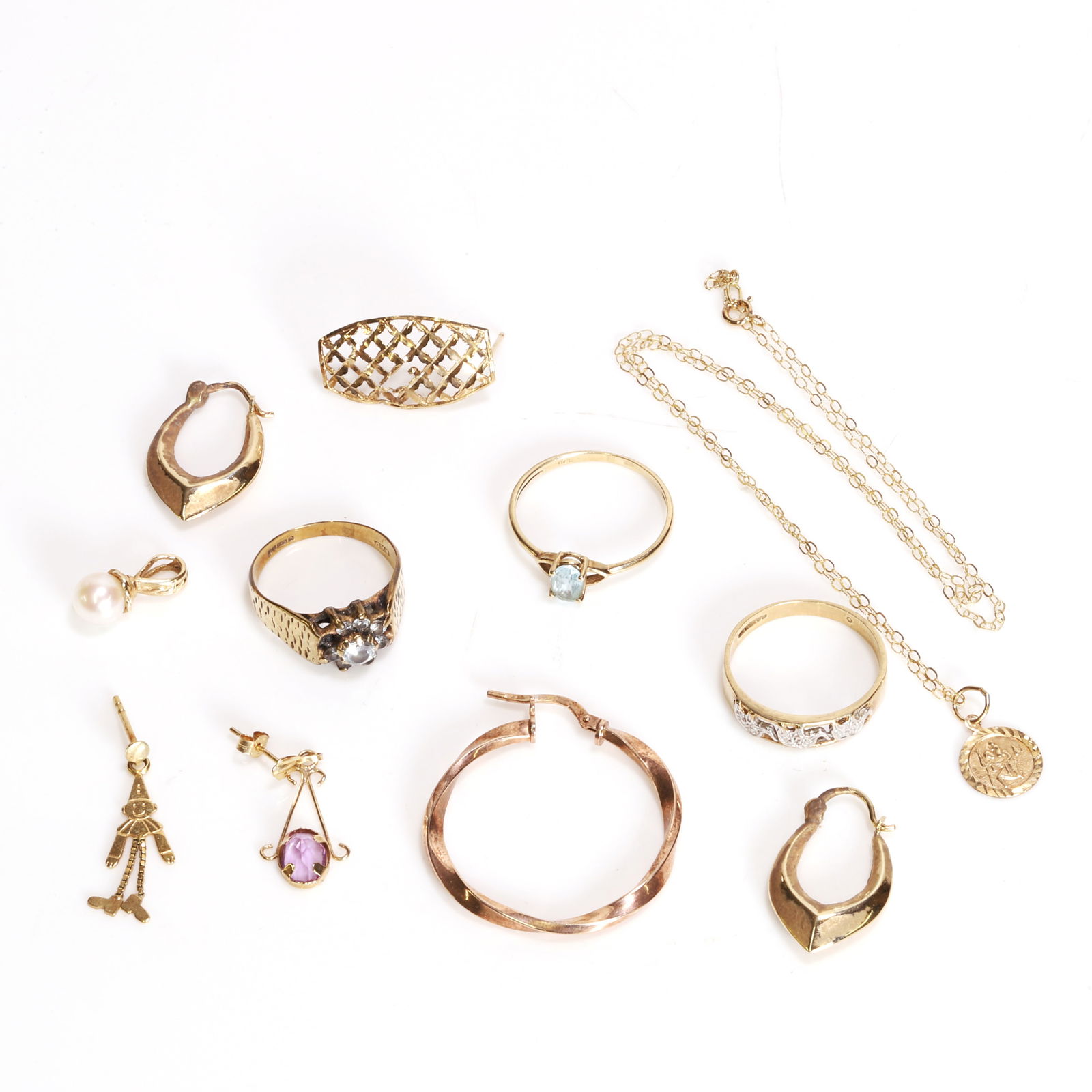 A group of gold and silver gilt jewellery, (1 of 1)