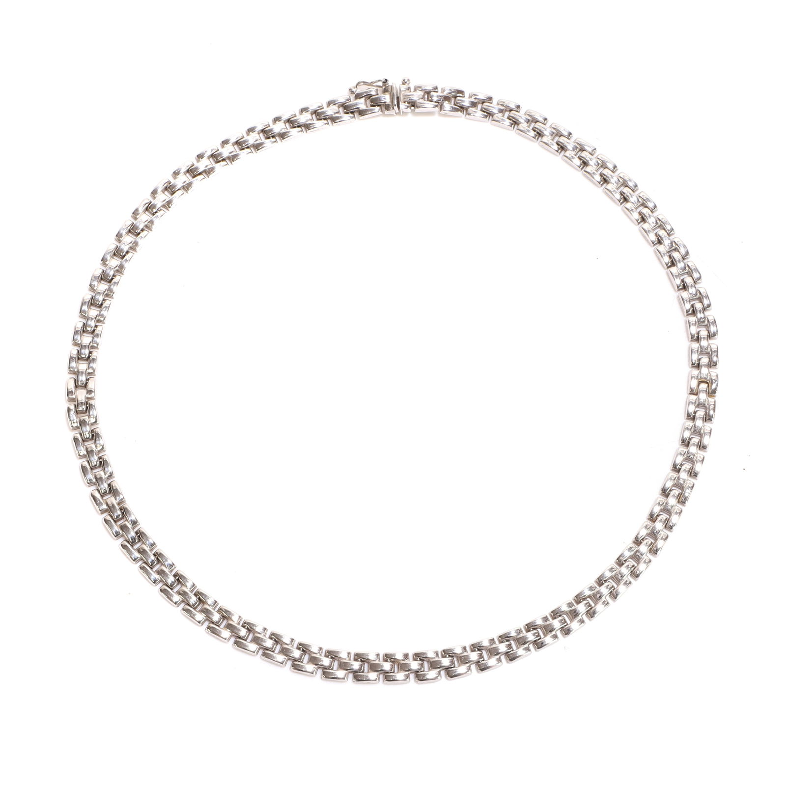 A 9ct white gold necklace, (1 of 4)