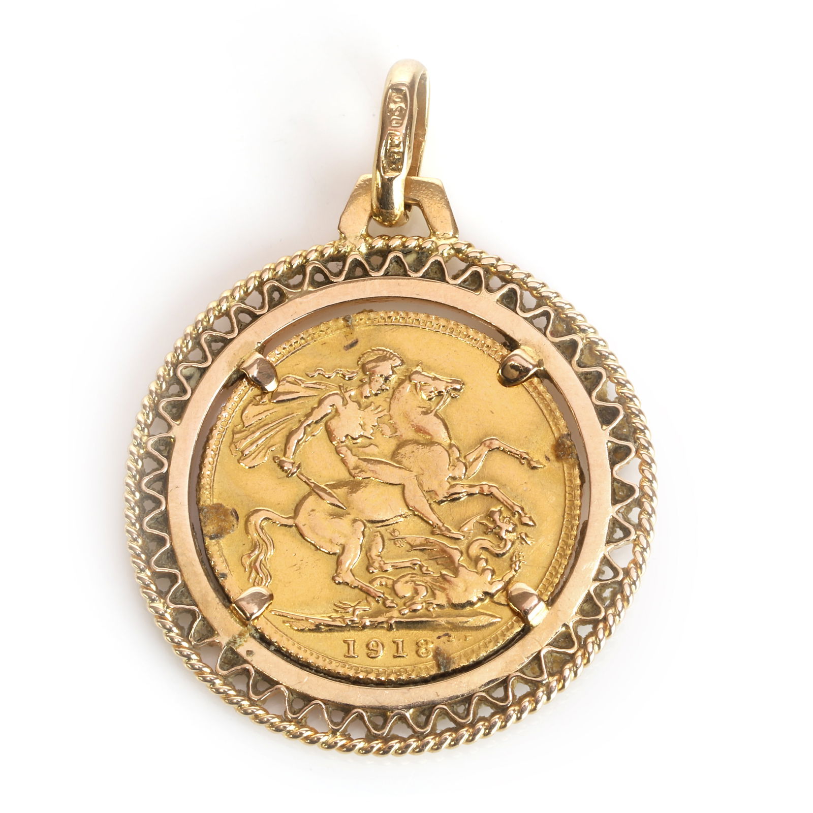 A sovereign coin pendant, (1 of 2)