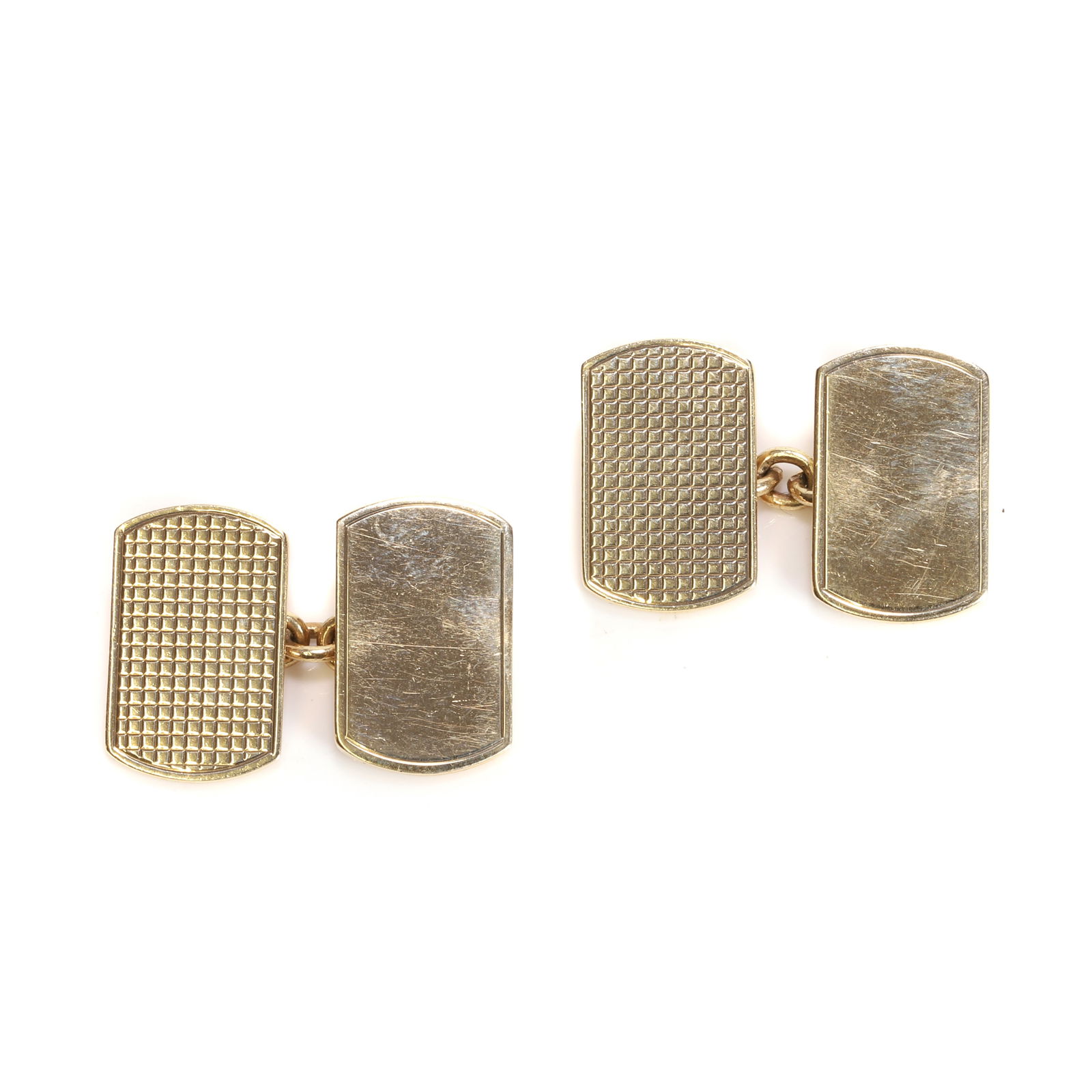 A pair of 9ct gold chain link cufflinks, (1 of 2)