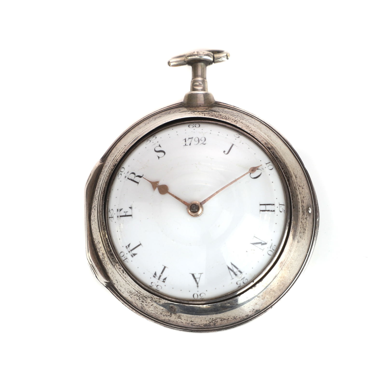 A George III silver pair cased fusee pocket watch, (1 of 4)