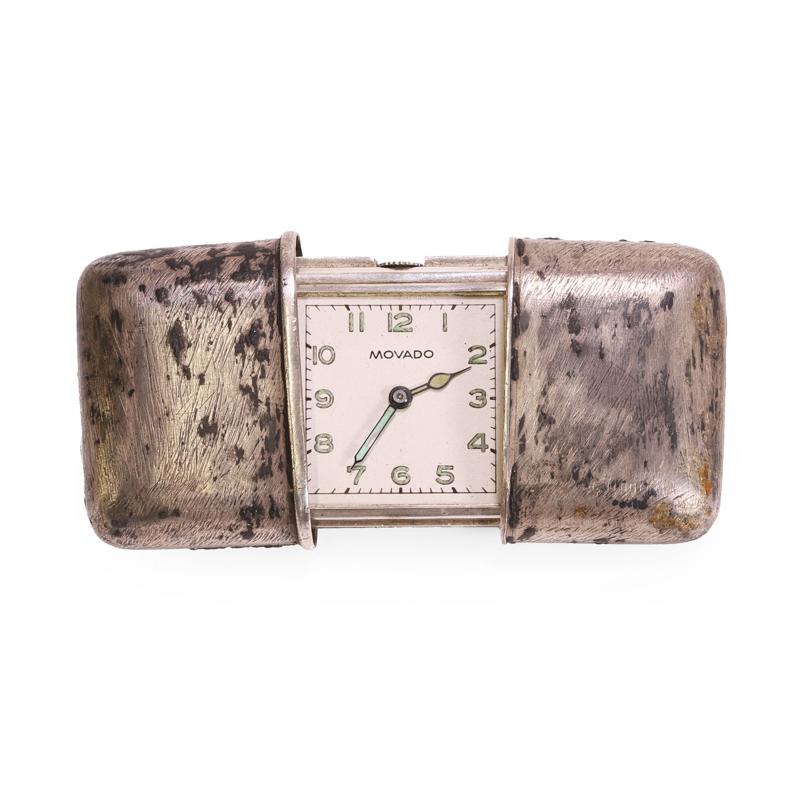 Movado, an Art Deco silver Ermeto mechanical purse watch, (1 of 3)