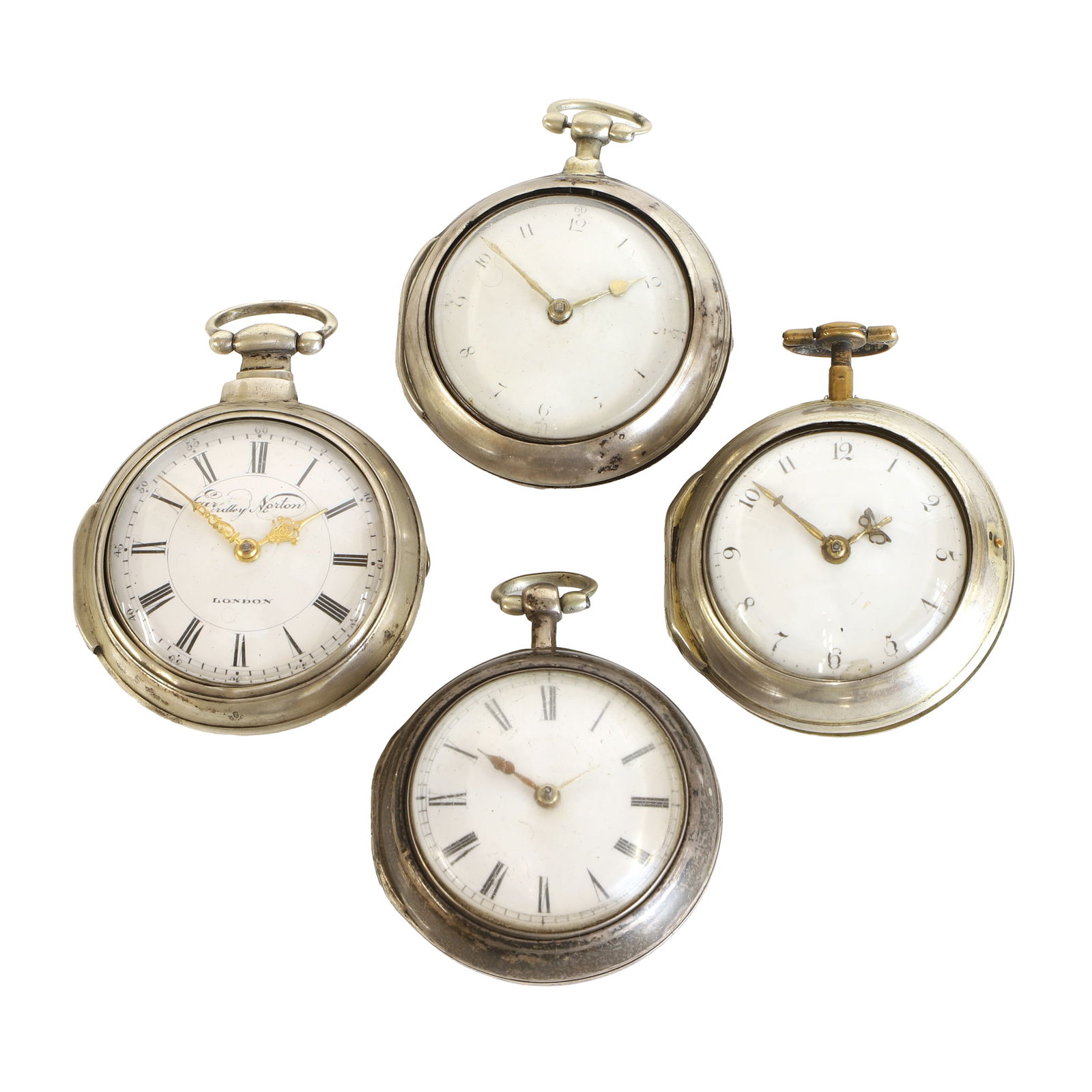 A group of silver pair cased pocket watches, (1 of 2)
