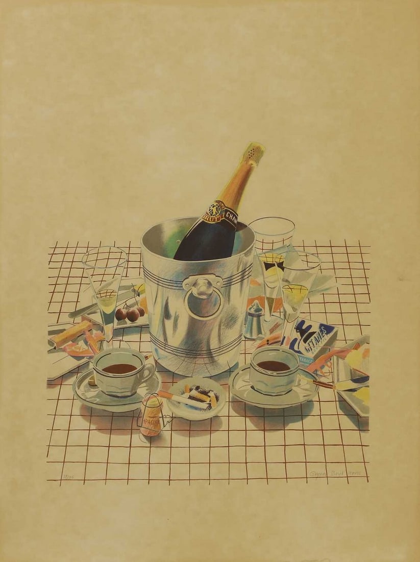 ▲ Glynn Boyd Harte (British, 1948-2003) Champagne, cigarettes and tea (1 of 4)
